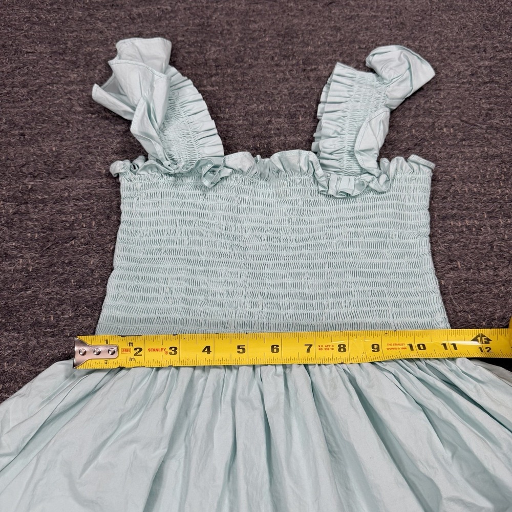 Hill House Home The Ellie Nap Dress XS Green Smocked Tiered Flutter Sleeve Midi - Picture 4 of 10